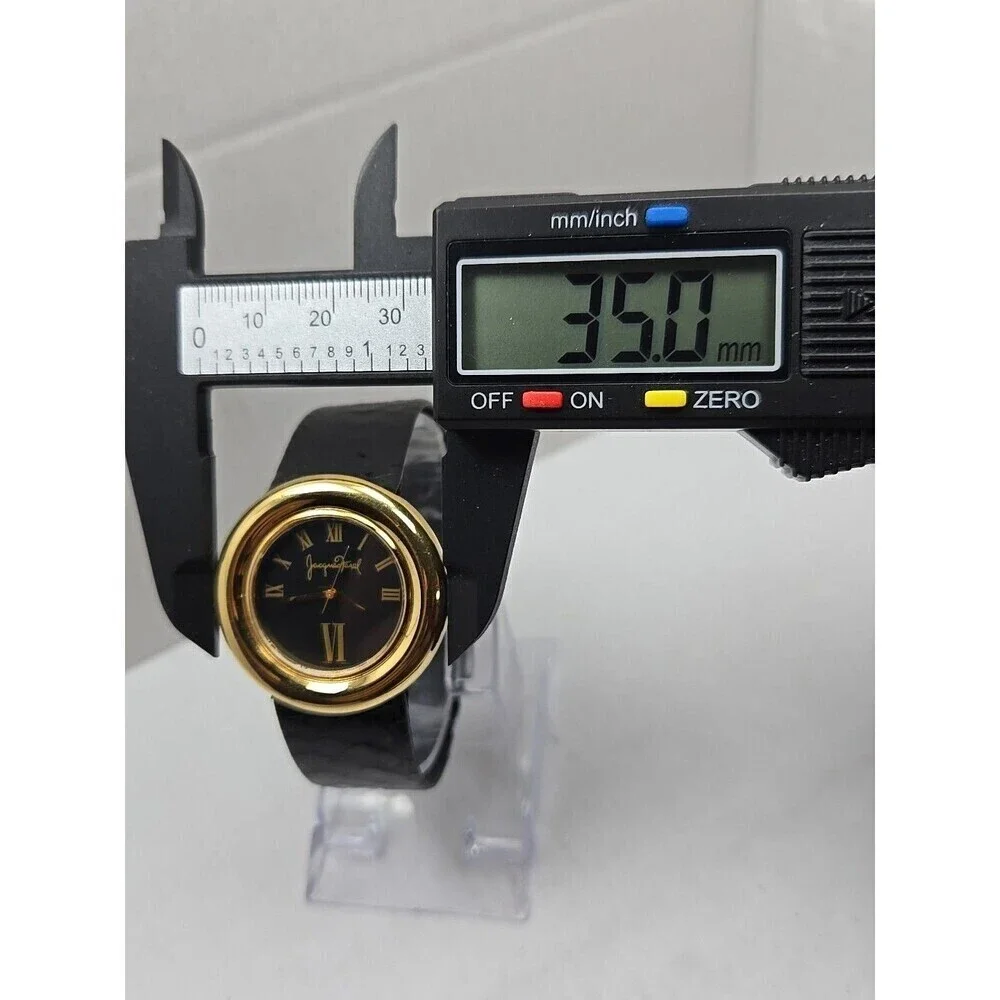 Vintage Jacques Farel Gold Tone Black Roman Dial Womens Quartz Watch New Battery